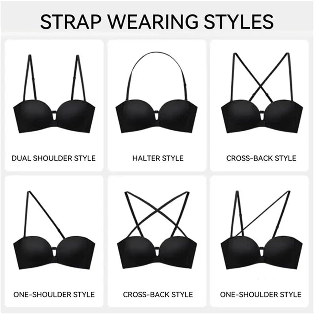 Sujetador Push Up Multiposición — Sin Tirantes y con Efecto Realce