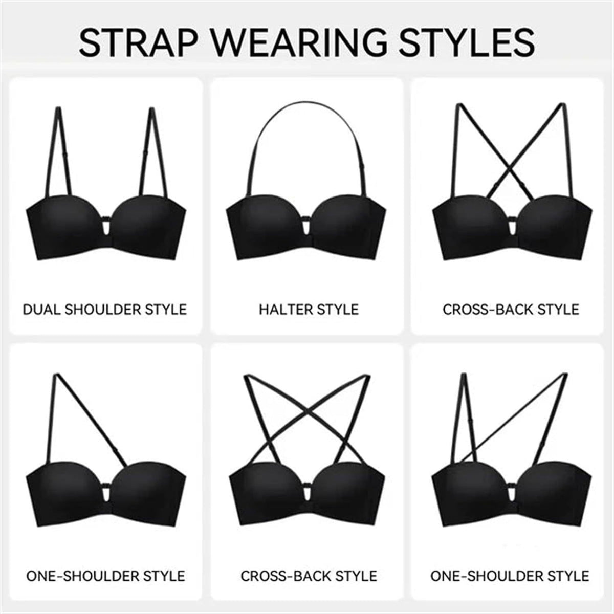 Sujetador Push Up Multiposición — Sin Tirantes y con Efecto Realce