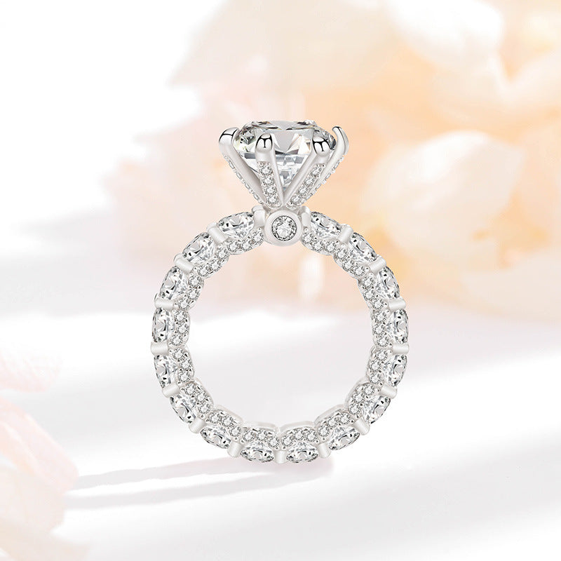 Anillo Damilla de Moissanita 4 Quilates en Plata de Ley 925