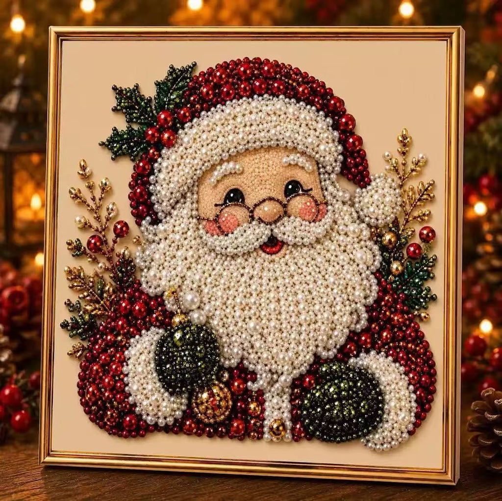 Kit Pintura con Diamantes Navideña con Borde Dorado