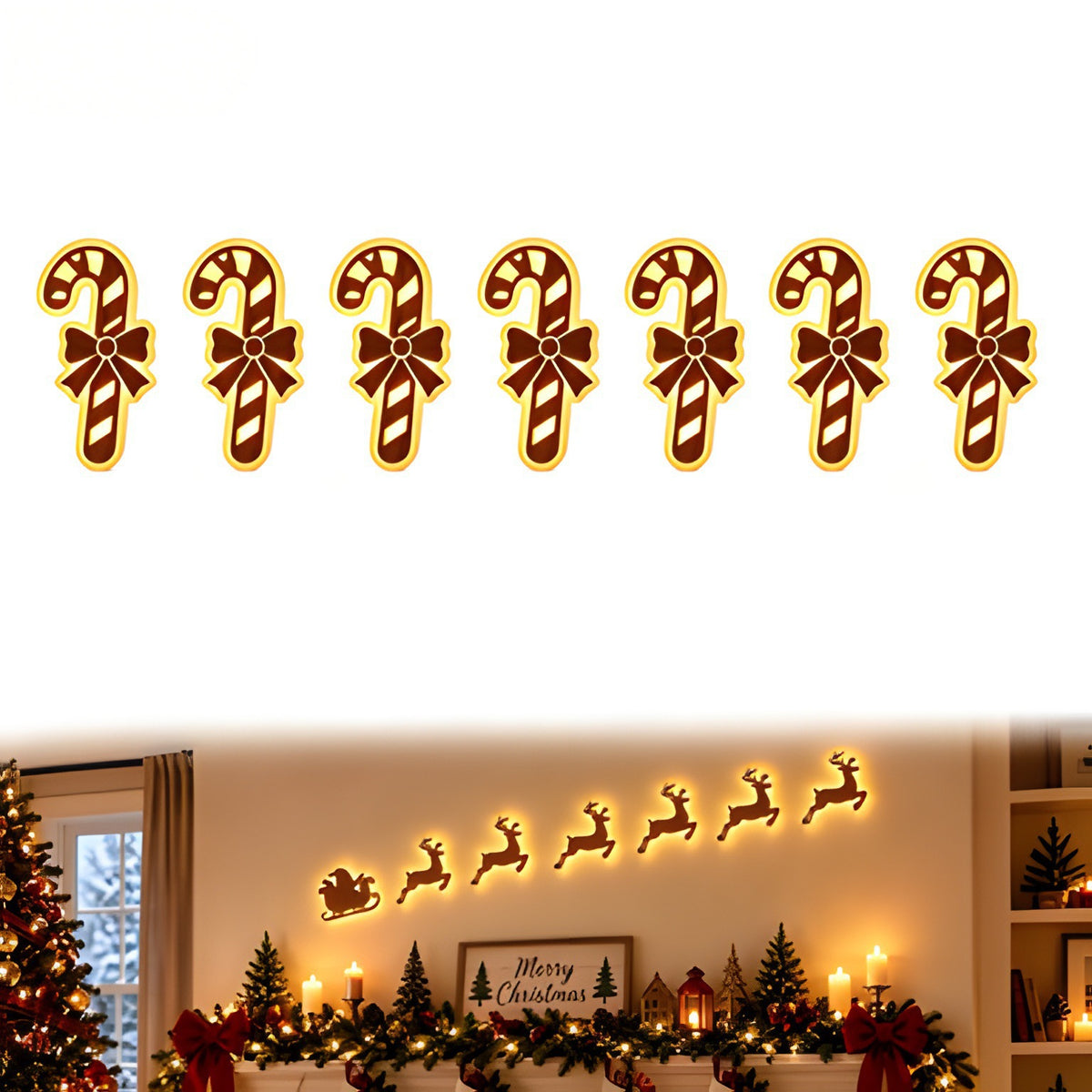 Cuadro Luminoso LED de Navidad para Pared