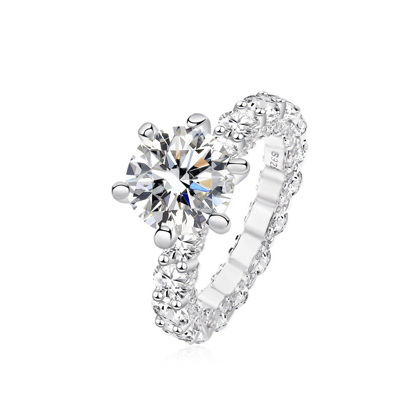 Anillo Damilla de Moissanita 4 Quilates en Plata de Ley 925
