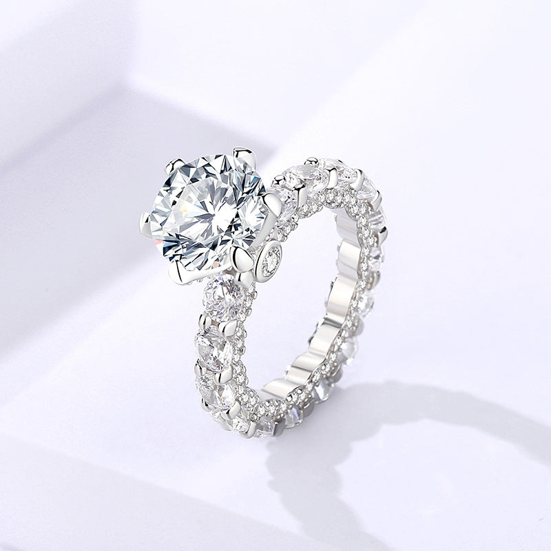 Anillo Damilla de Moissanita 4 Quilates en Plata de Ley 925