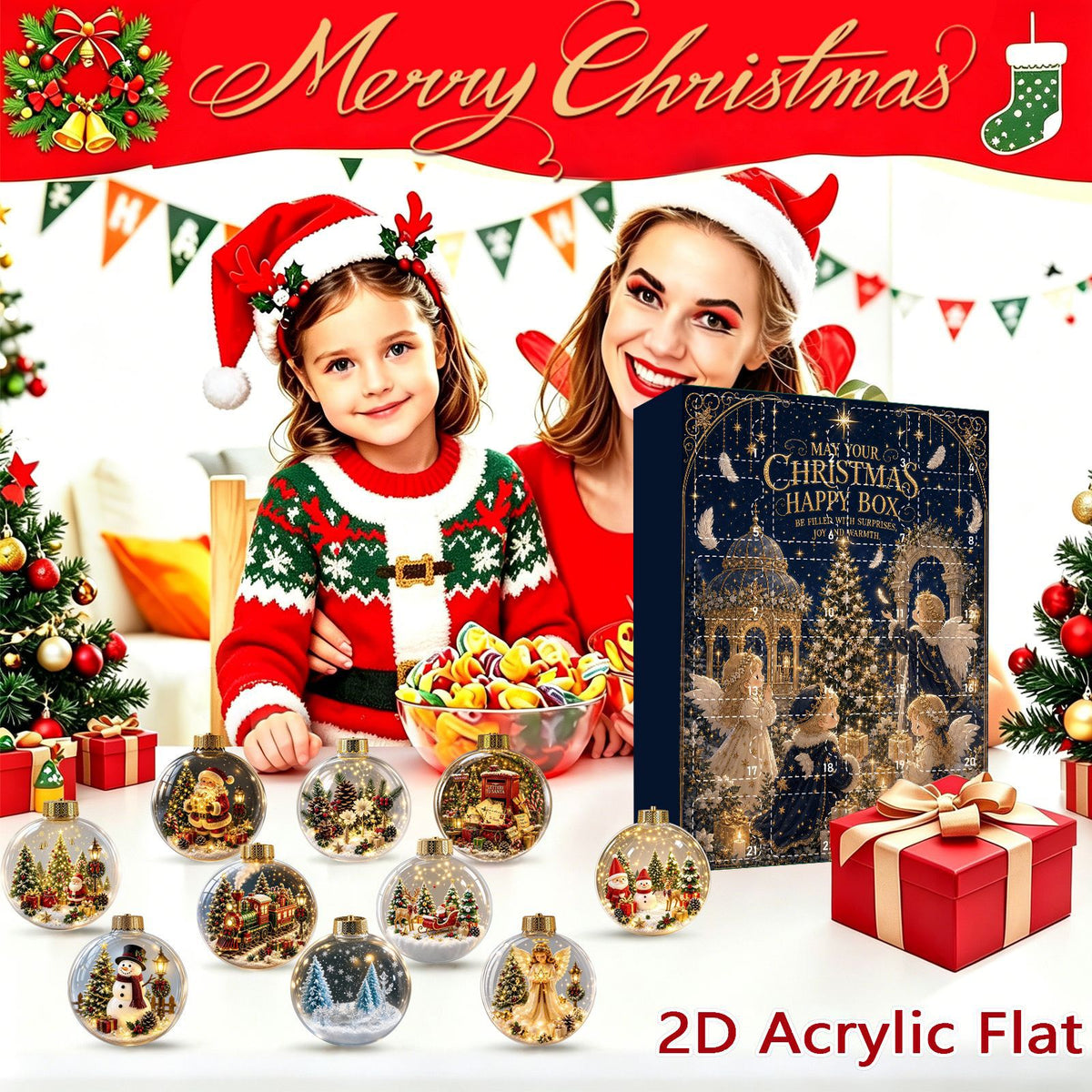 Calendario de Adviento Sorpresa con Adornos para el Árbol