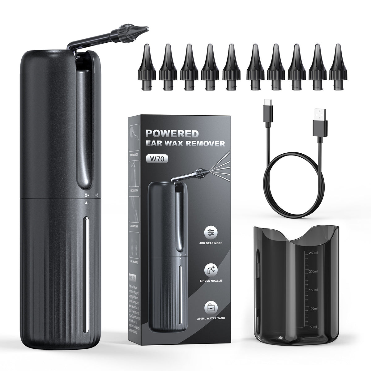 Electric Ear Washer with Adjustable Nozzles