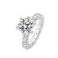 Anillo Damilla de Moissanita 4 Quilates en Plata de Ley 925