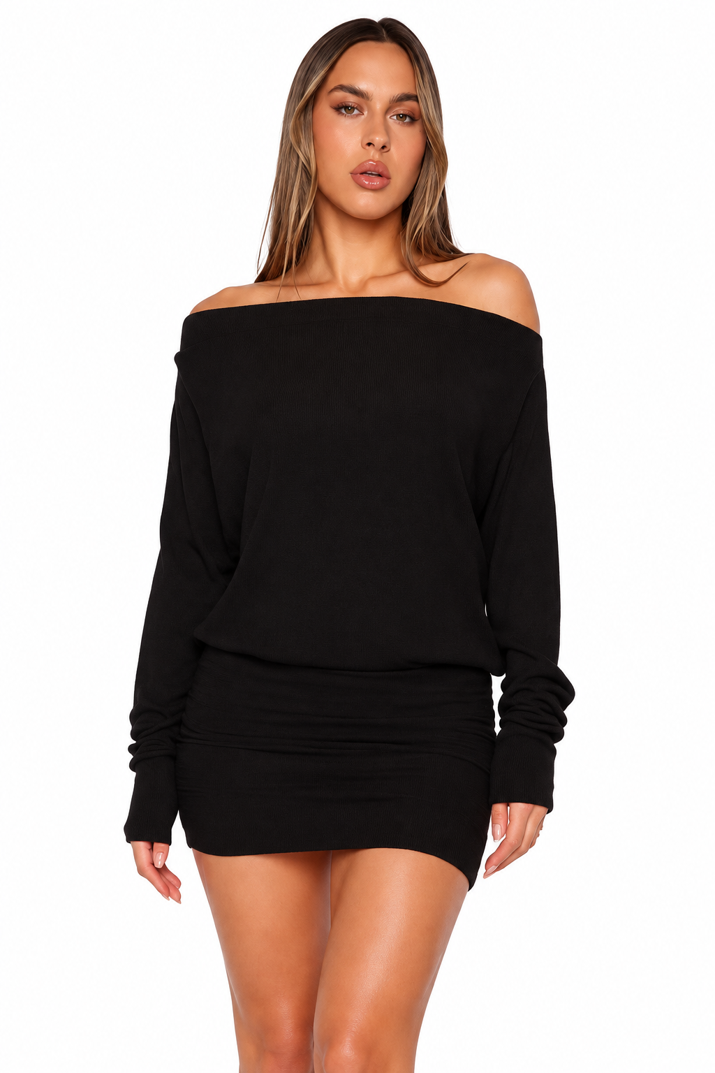 Vestido Entallado de Hombro Caído — imagen mejorada